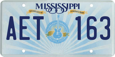 MS license plate AET163
