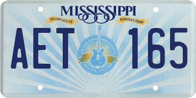 MS license plate AET165