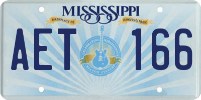 MS license plate AET166