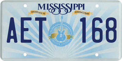 MS license plate AET168