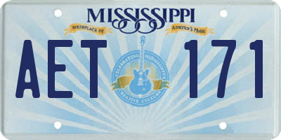 MS license plate AET171