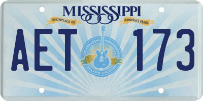 MS license plate AET173