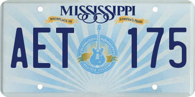 MS license plate AET175