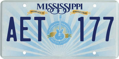 MS license plate AET177
