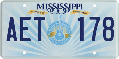 MS license plate AET178