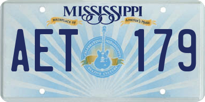 MS license plate AET179