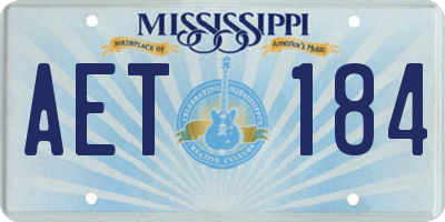 MS license plate AET184