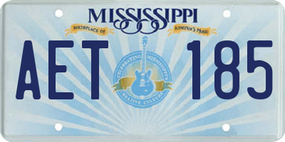MS license plate AET185
