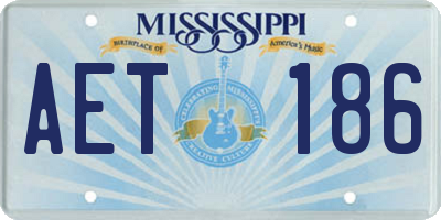 MS license plate AET186
