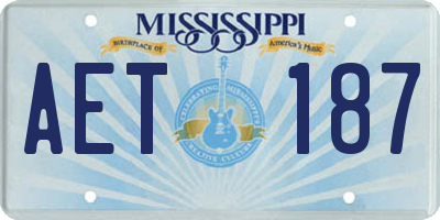 MS license plate AET187