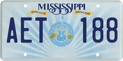 MS license plate AET188