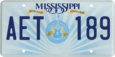 MS license plate AET189