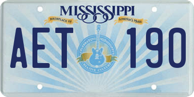 MS license plate AET190