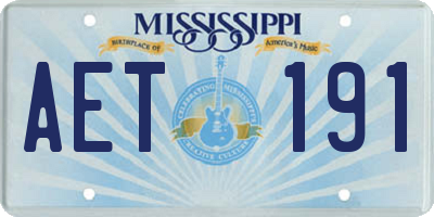 MS license plate AET191