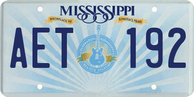 MS license plate AET192