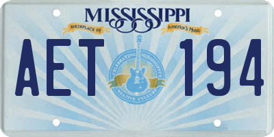 MS license plate AET194