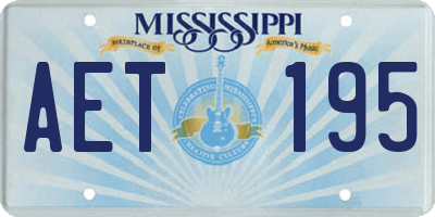 MS license plate AET195