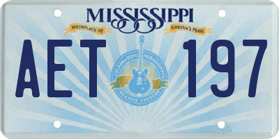 MS license plate AET197