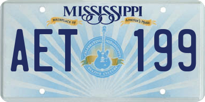 MS license plate AET199