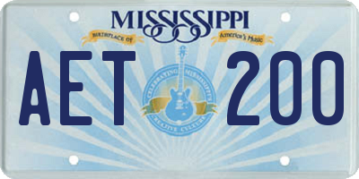 MS license plate AET200