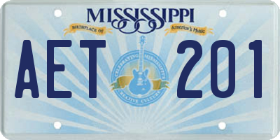 MS license plate AET201
