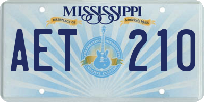 MS license plate AET210