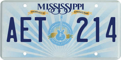 MS license plate AET214