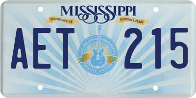 MS license plate AET215