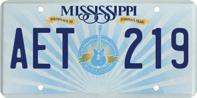 MS license plate AET219