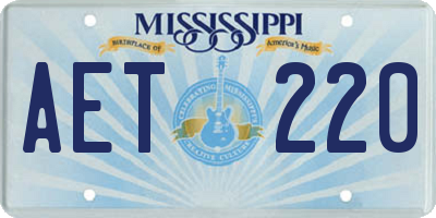 MS license plate AET220