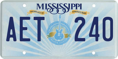 MS license plate AET240