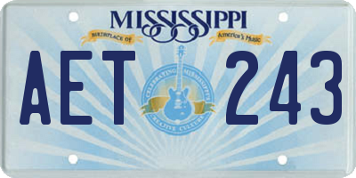 MS license plate AET243