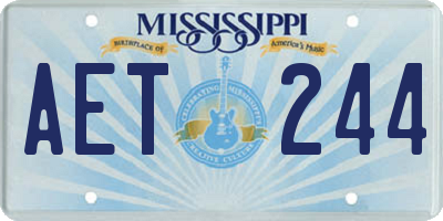 MS license plate AET244