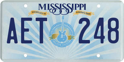 MS license plate AET248
