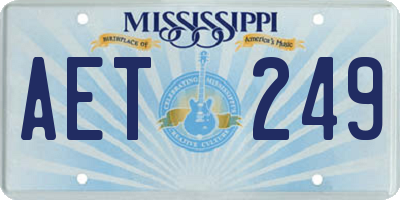 MS license plate AET249