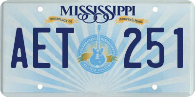 MS license plate AET251