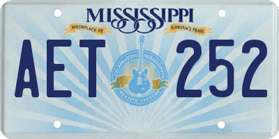 MS license plate AET252