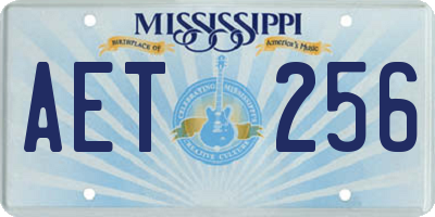 MS license plate AET256