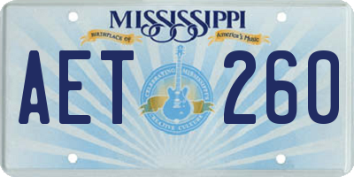 MS license plate AET260