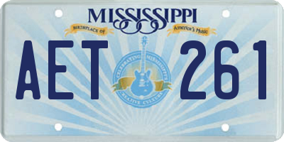 MS license plate AET261