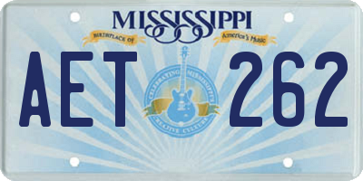 MS license plate AET262