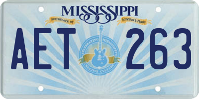 MS license plate AET263