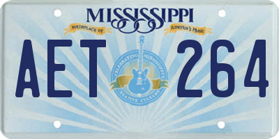 MS license plate AET264