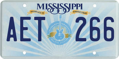 MS license plate AET266
