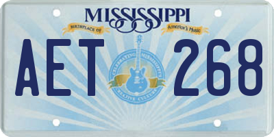 MS license plate AET268