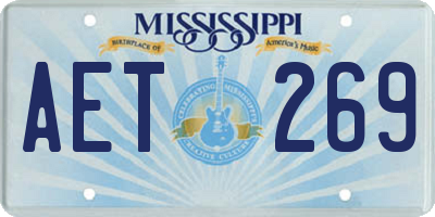 MS license plate AET269
