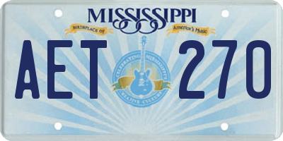 MS license plate AET270