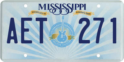 MS license plate AET271