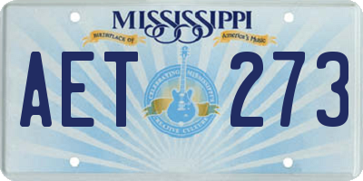 MS license plate AET273