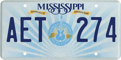 MS license plate AET274